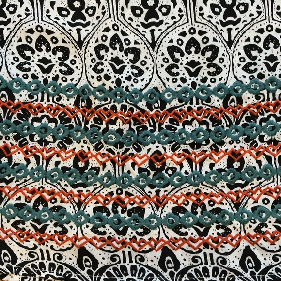 THML Sleeveless Embroidered Tunic Dress Black White Red Small - Picture 7 of 9